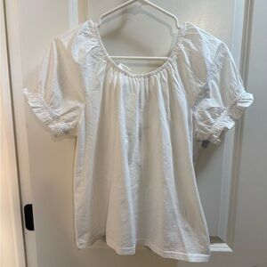 J. Crew White Puff Sleeve Blouse
